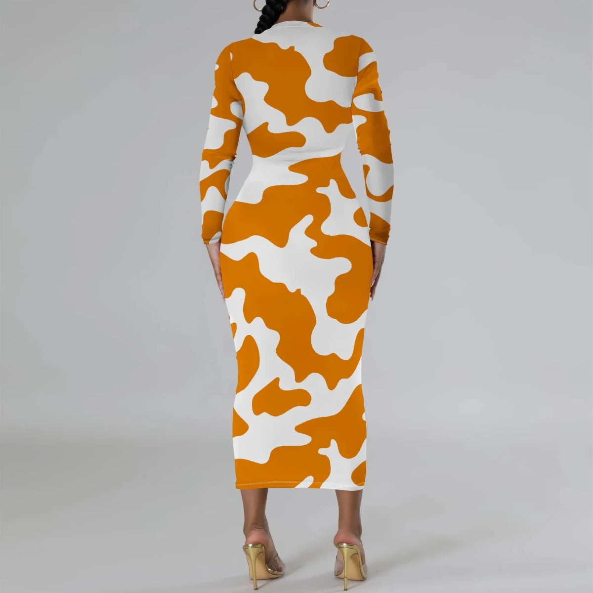 Bold Cow Print Bodycon Dress