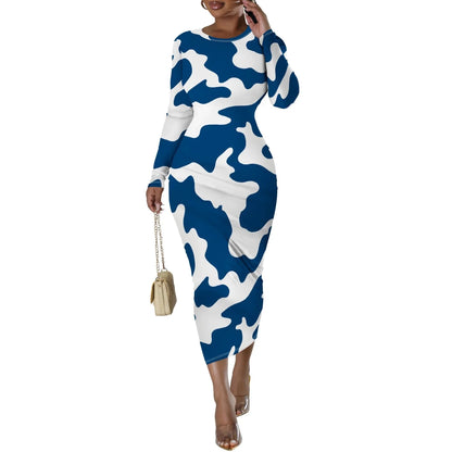 Bold Cow Print Bodycon Dress
