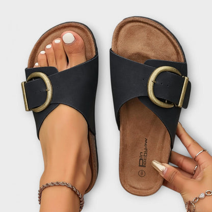 Maxi Buckle Flat Sandals