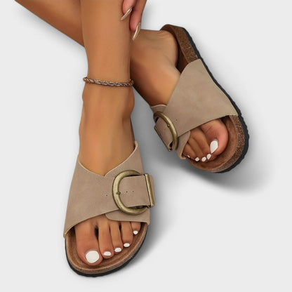 Maxi Buckle Flat Sandals