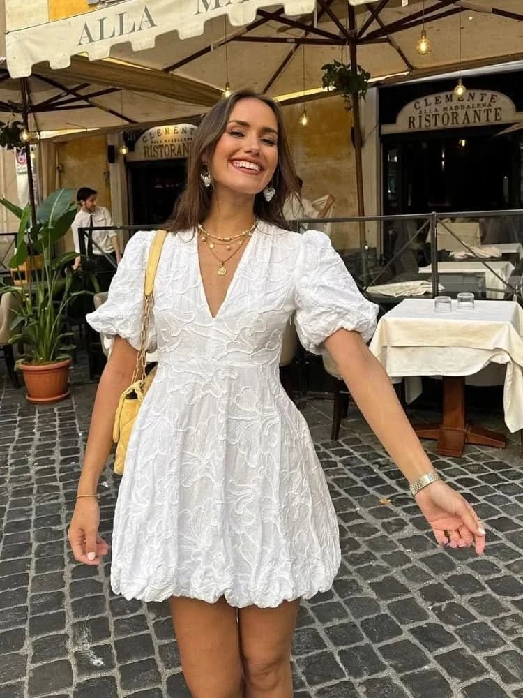 Vestido con volantes relajados