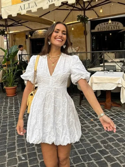 Vestido con volantes relajados