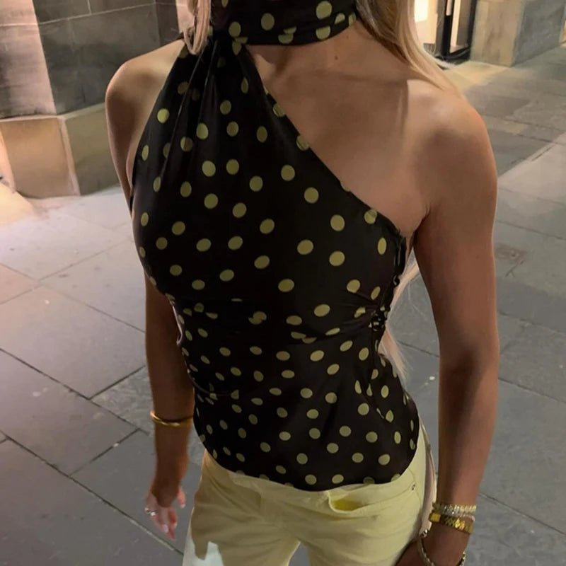 Retro Polka Dot Halter Top