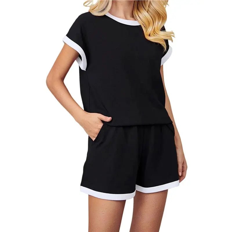 Knit T Shirt And Shorts Lounge Set