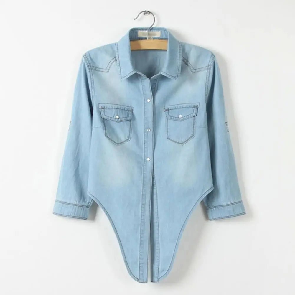 Lässiges Denim-Hemd mit Knoten vorne
