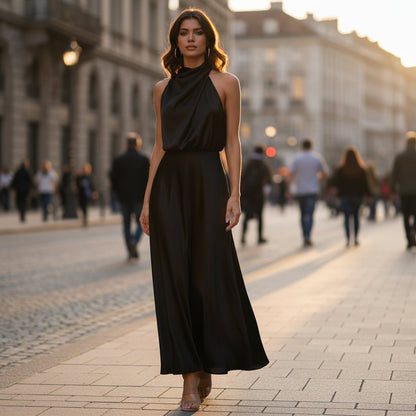 Asymmetrisches Midikleid für den Abend
