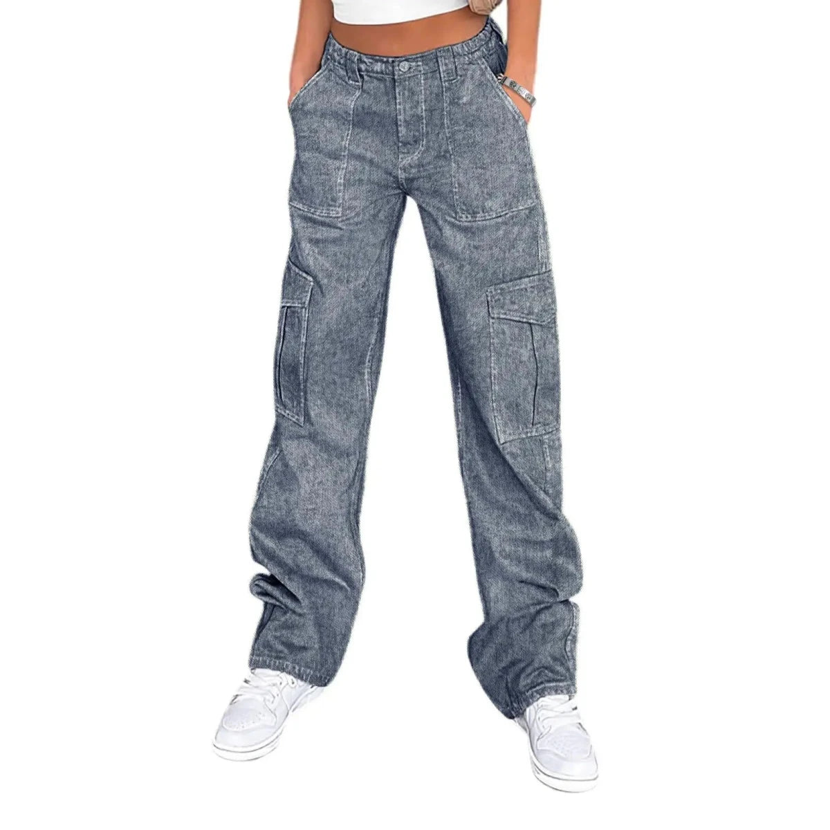 Edgy Cargo Wide Leg Pants