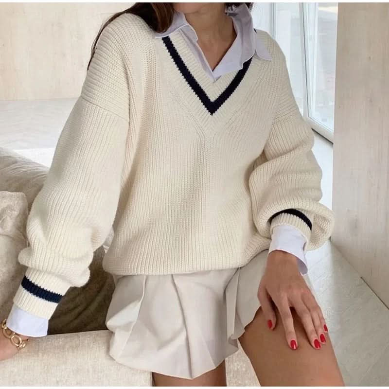 Kaia | Women's V-Neck Winter Knit Jumper