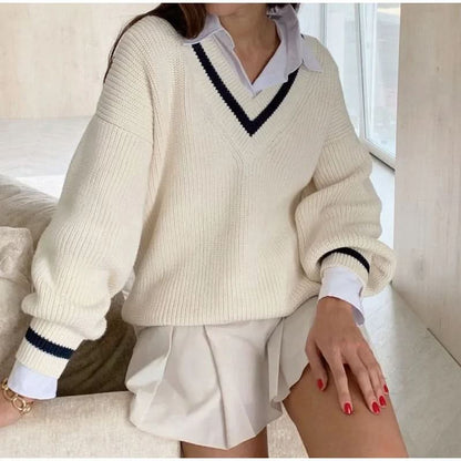 Kaia | Women's V-Neck Winter Knit Jumper