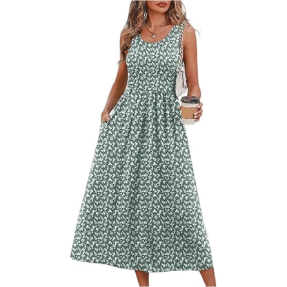 Retro Floral Loose Maxi Sundress