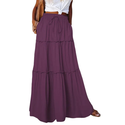 Flowy Layered Ruffle Maxi Skirt