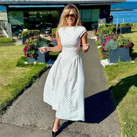 Chic Polka Dot Maxi Dress
