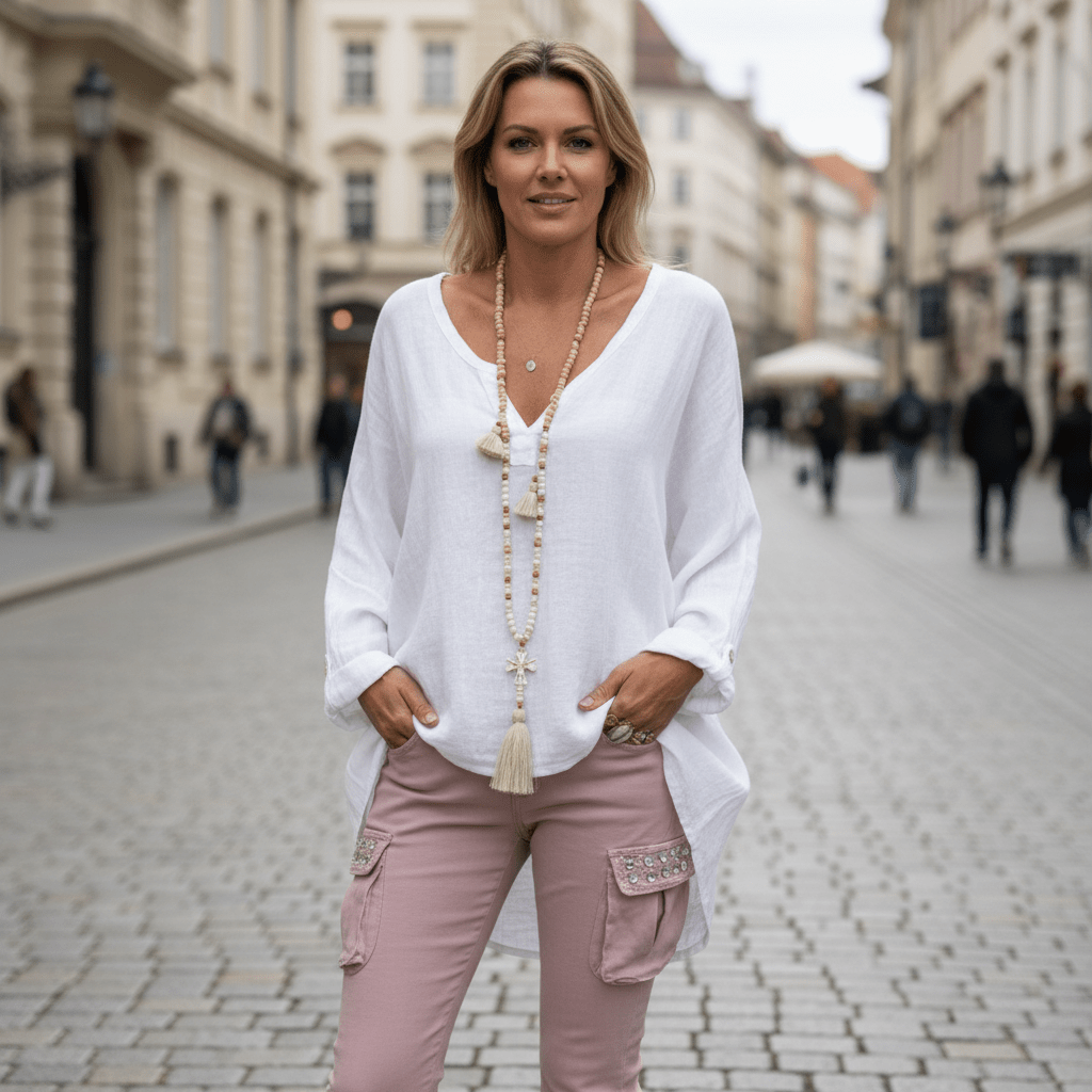 V-Neck Long Sleeve Top