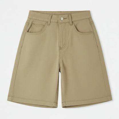 High Waisted Chino Bermuda Shorts