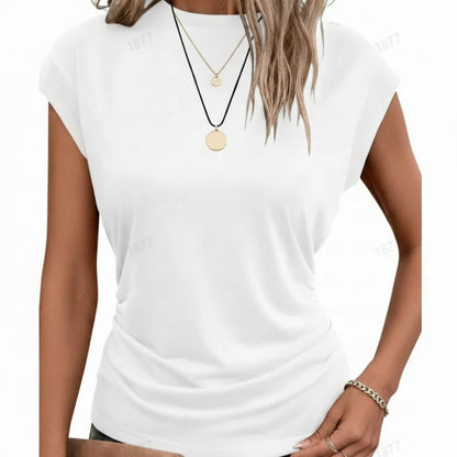 Cap Sleeve Crew Neck Top