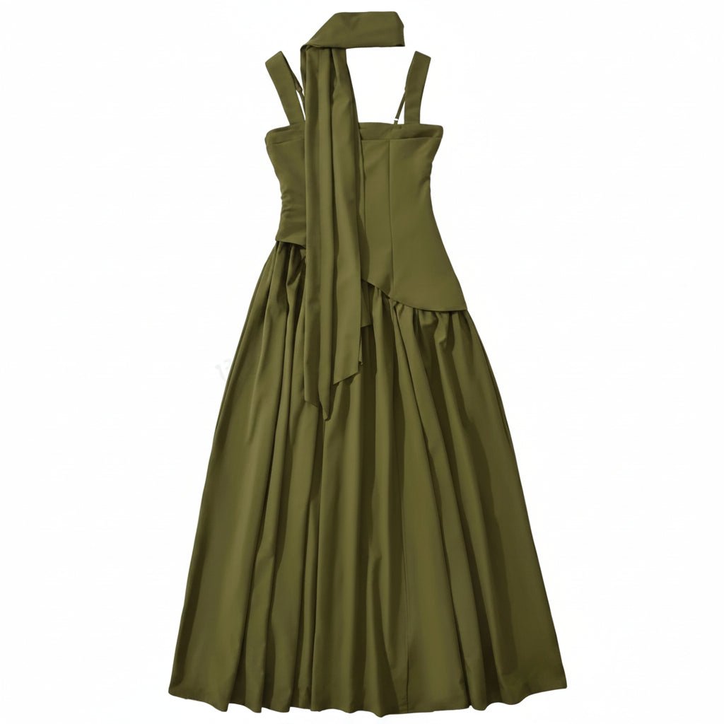 Cutout Halter Split Maxi Dress