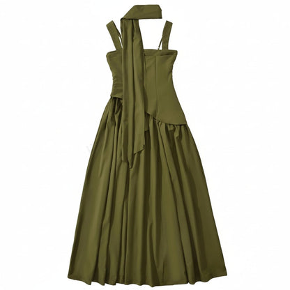 Cutout Halter Split Maxi Dress