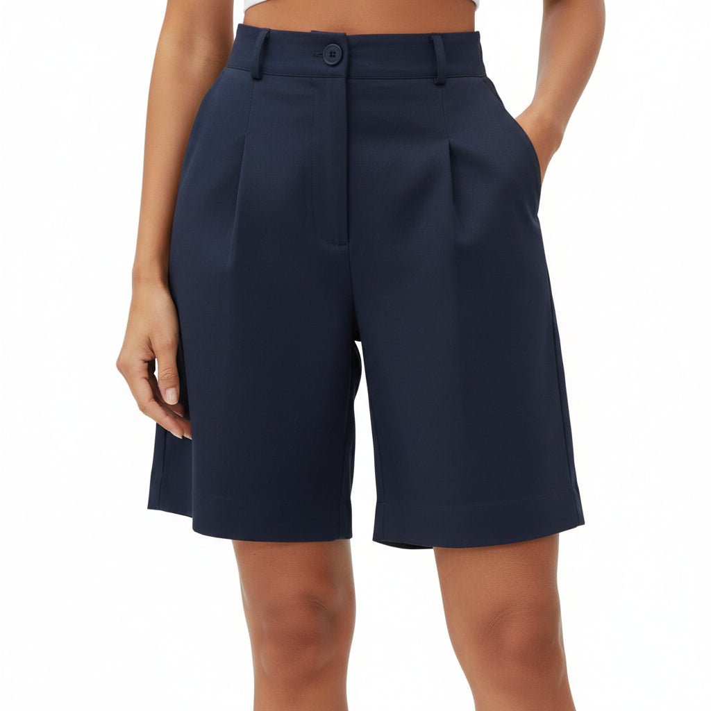 High Waisted Wide Leg Bermuda Shorts