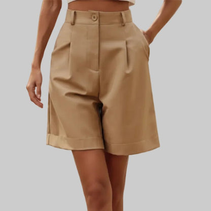 High Waisted Wide Leg Bermuda Shorts