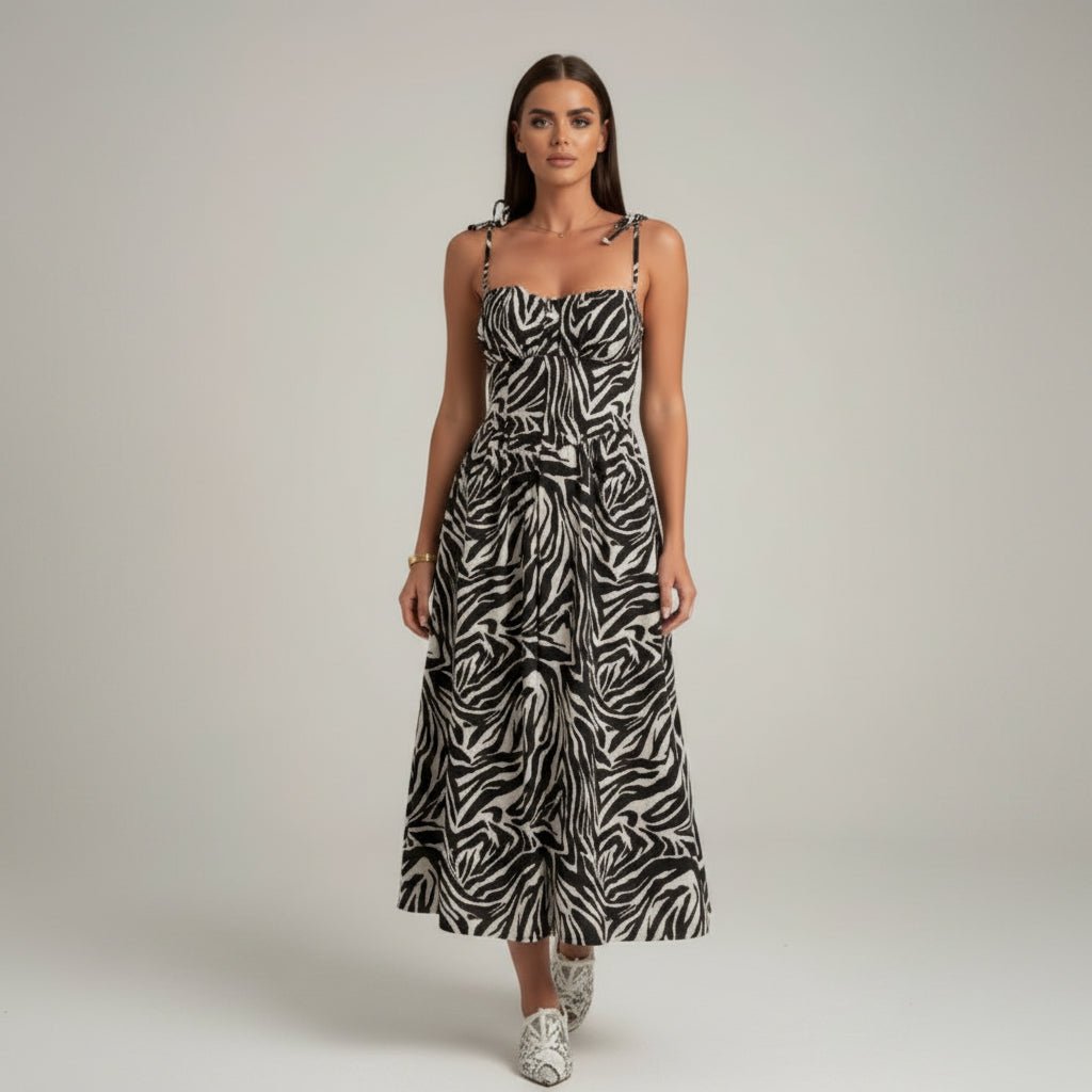 Bold Zebra Print Maxi Dress