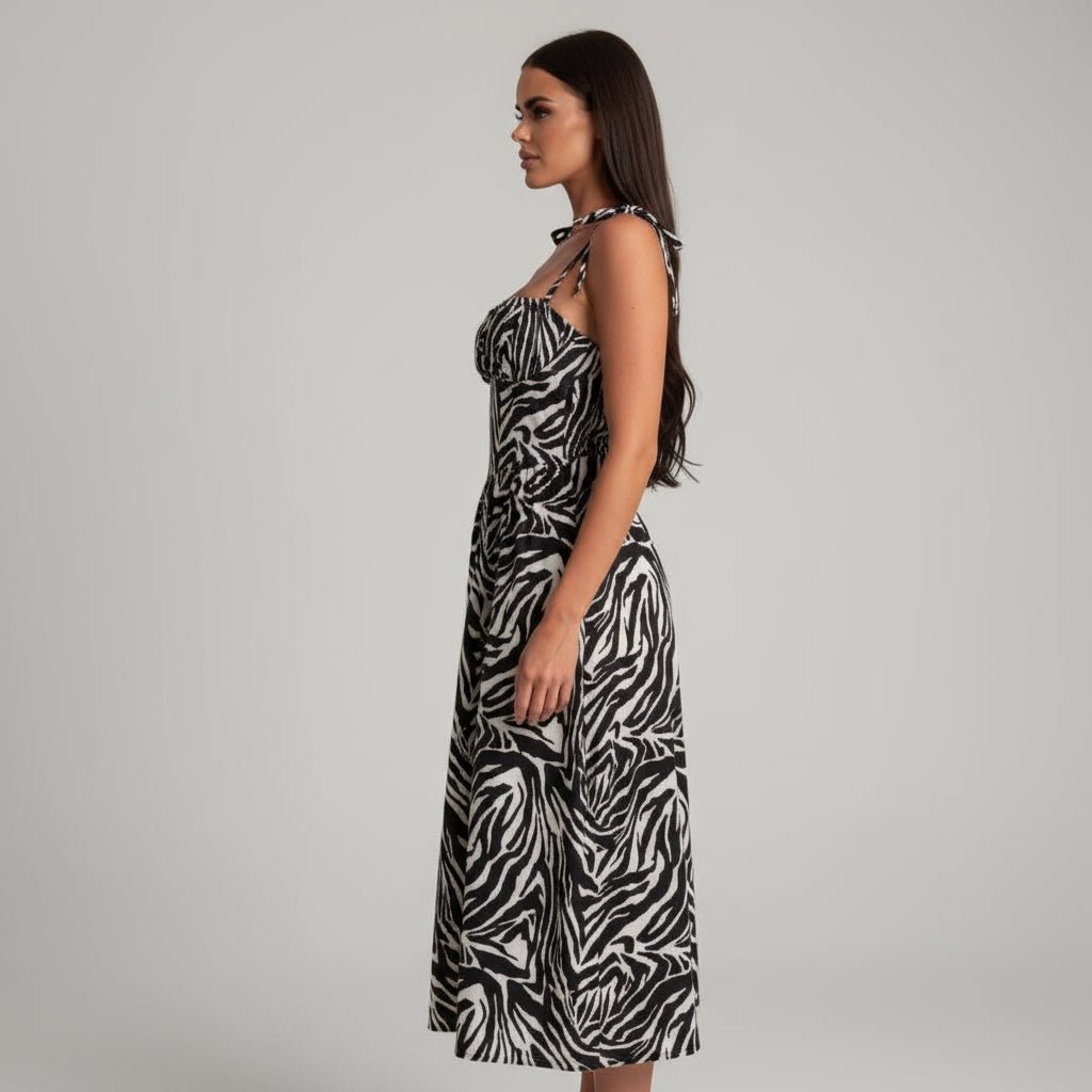 Bold Zebra Print Maxi Dress
