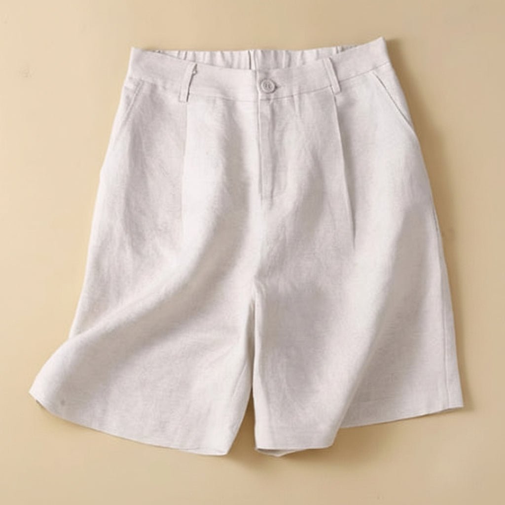 Elastic Waist Knee Length Casual Shorts