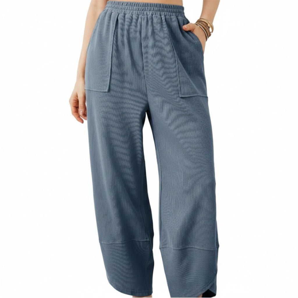 Cozy Elastic Waist Wide Leg Pants