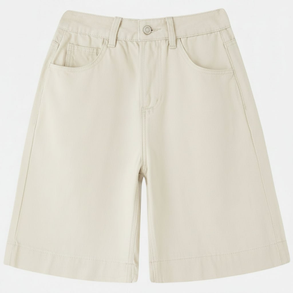 High Waisted Chino Bermuda Shorts