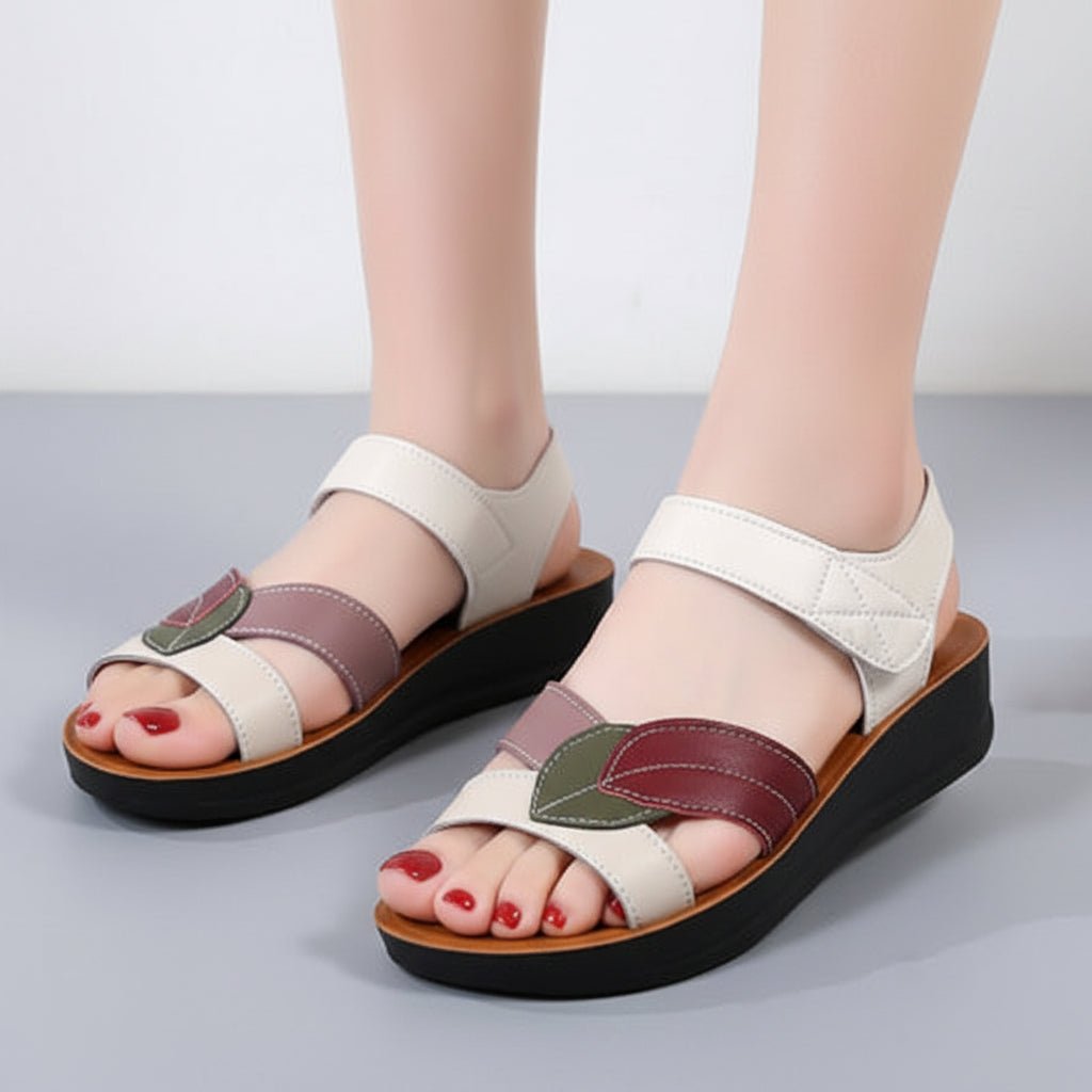 Adjustable Hook Loop Wedge Sandals