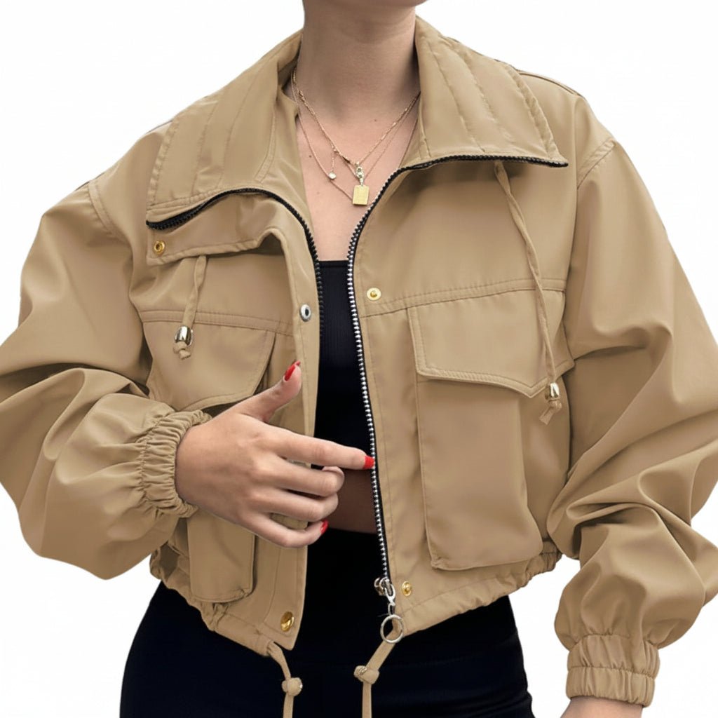 Sleek Cropped Trench Jacket