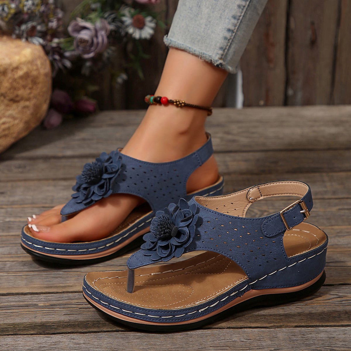 Floral Platform Sandals