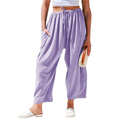 Breathable Linen Wide Leg Pants