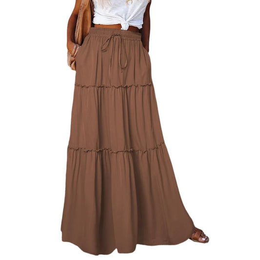 Flowy Layered Ruffle Maxi Skirt