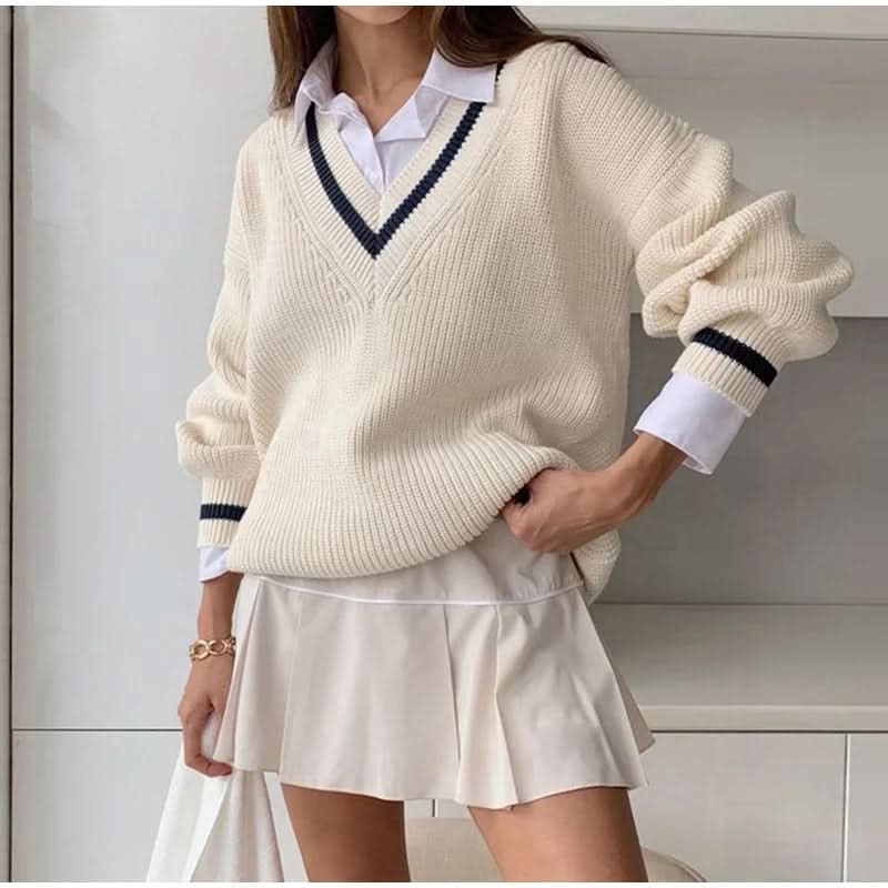 Kaia | Women's V-Neck Winter Knit Jumper