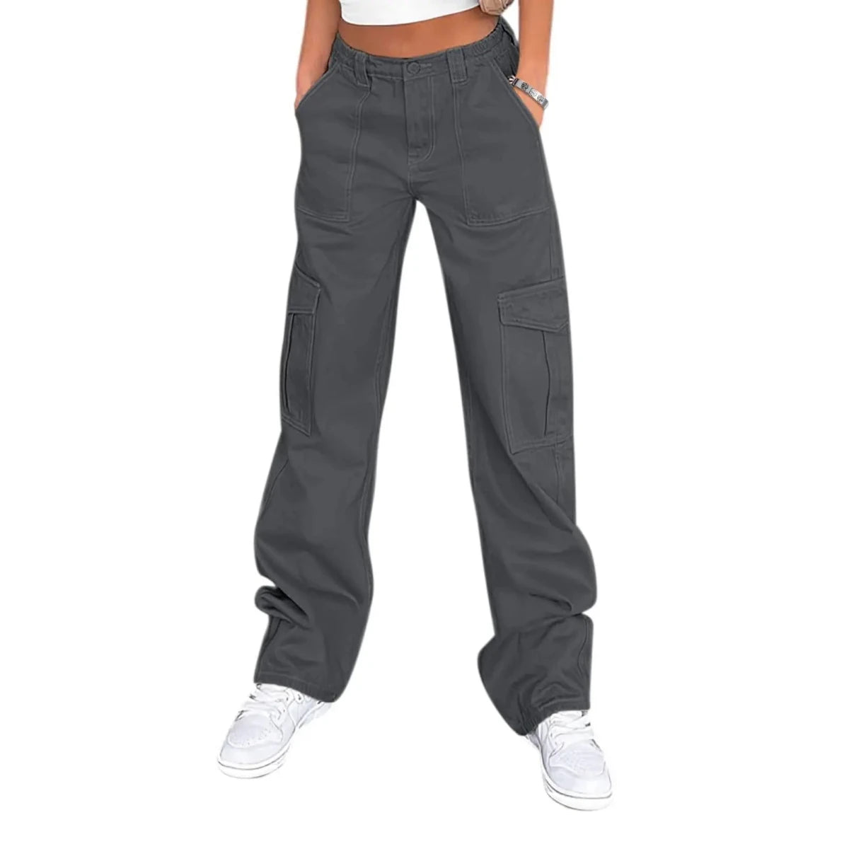 Edgy Cargo Wide Leg Pants