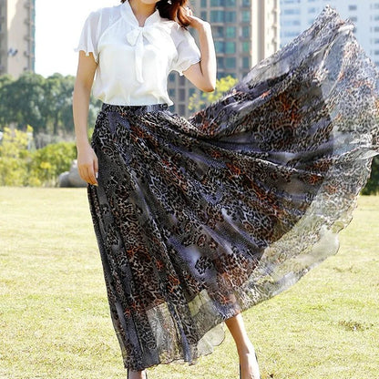 Airy Chiffon Floral Maxi Skirt