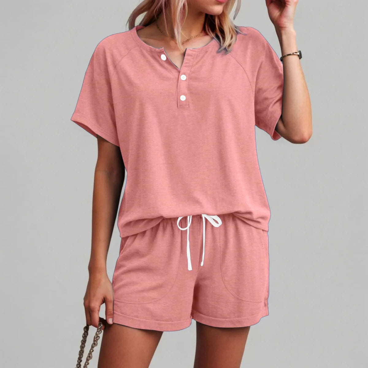 Linen Style Shirt and Shorts Set