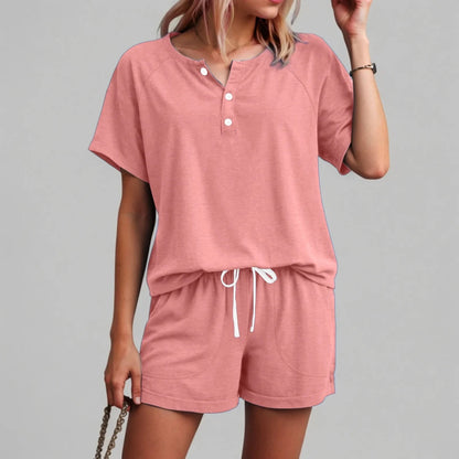 Linen Style Shirt and Shorts Set