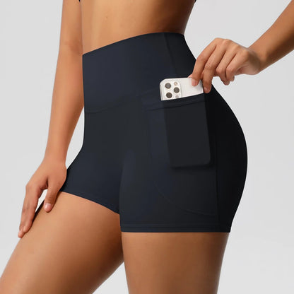 High Waist Pocketed Yoga Shorts