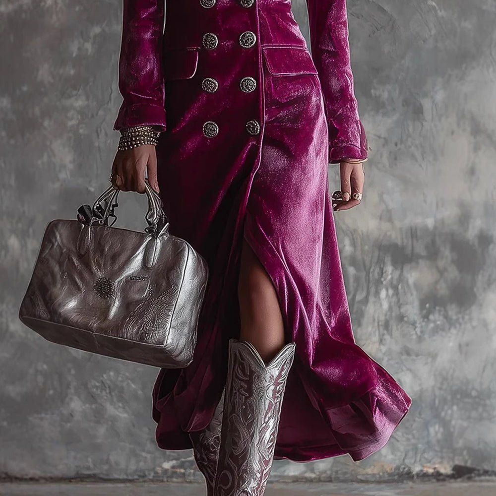 Liv | Women's Winter Velvet Long Blazer Dress