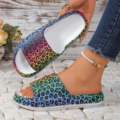Double Buckle Platform Slippers