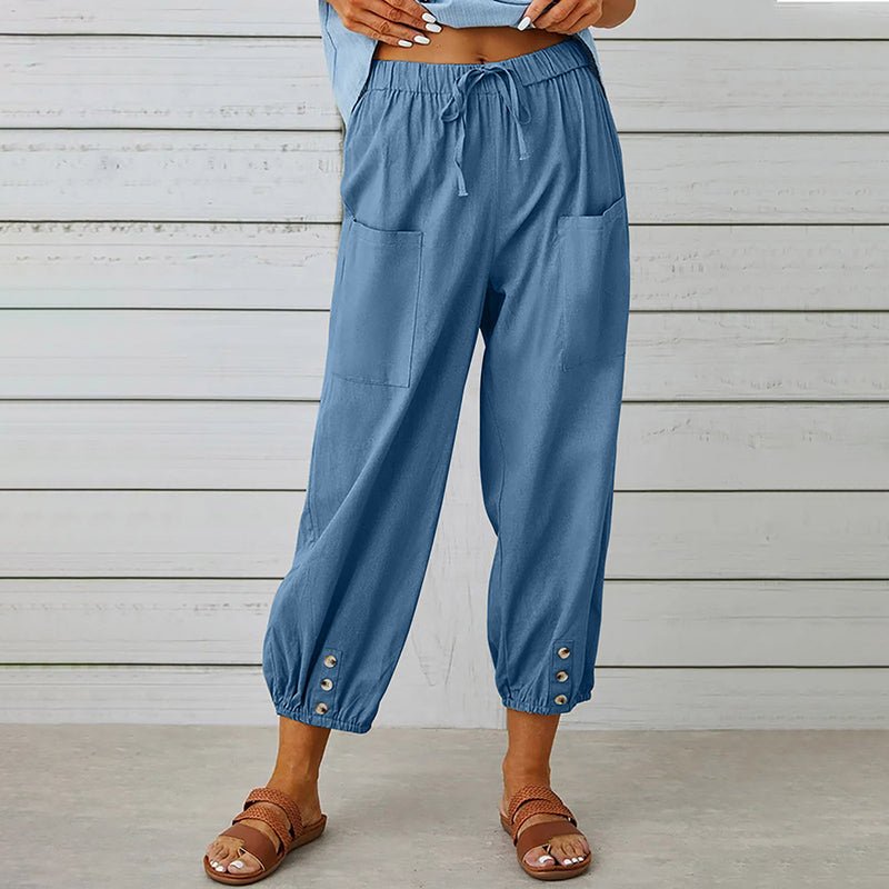 Waist Straight Casual Trousers
