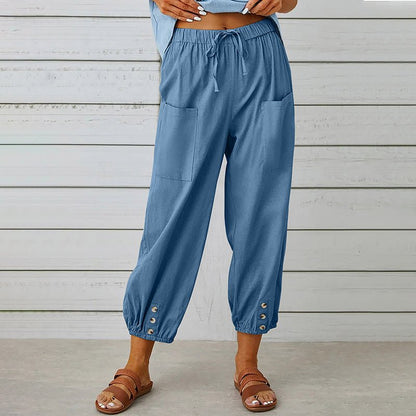 Waist Straight Casual Trousers