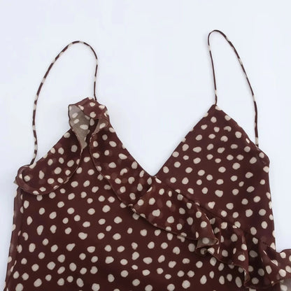 Polka Dot Layered Sleeveless Summer Dress