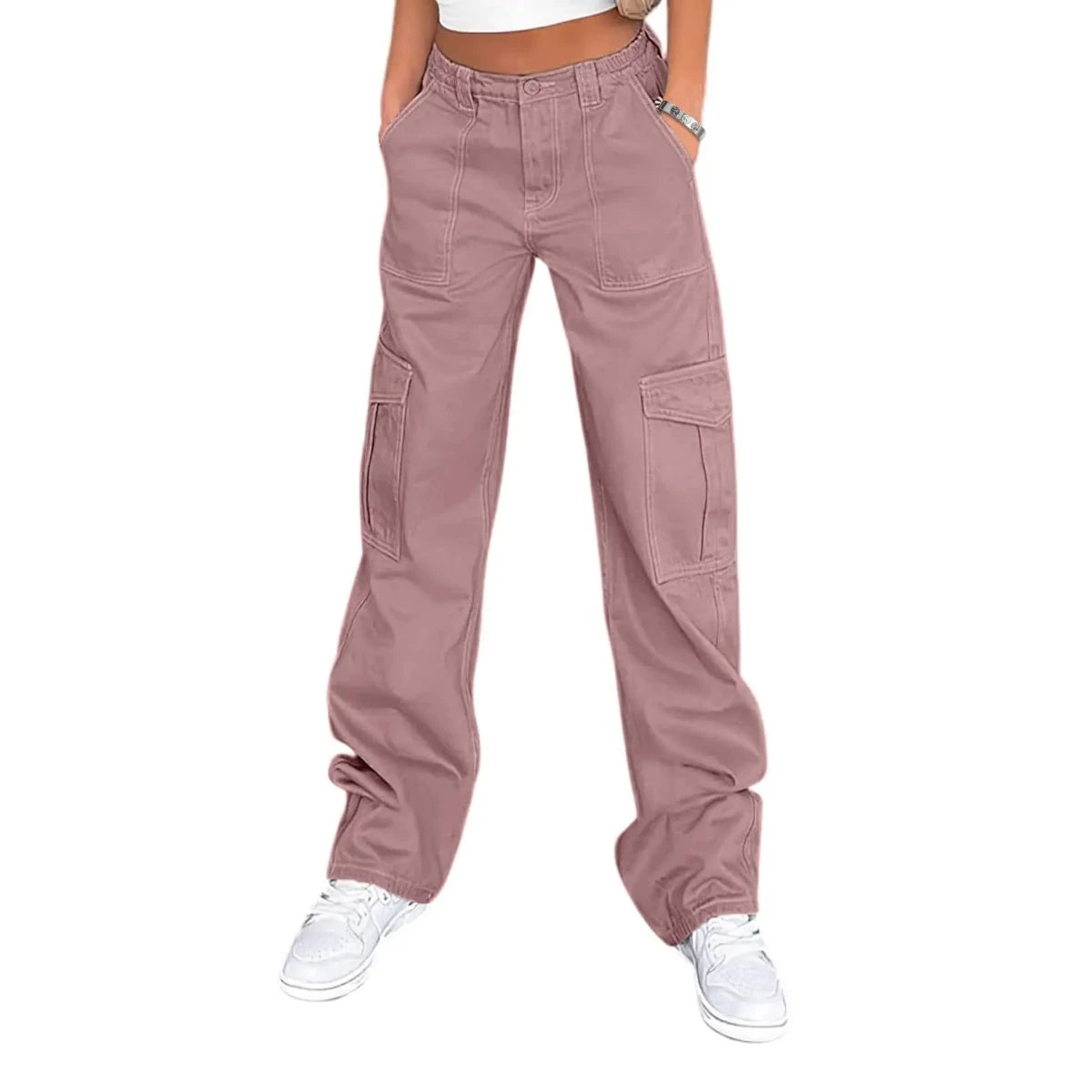 Edgy Cargo Wide Leg Pants