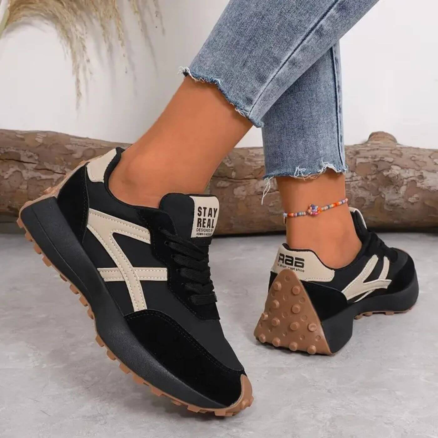 Orthopedic Panel Lace Up Sneakers