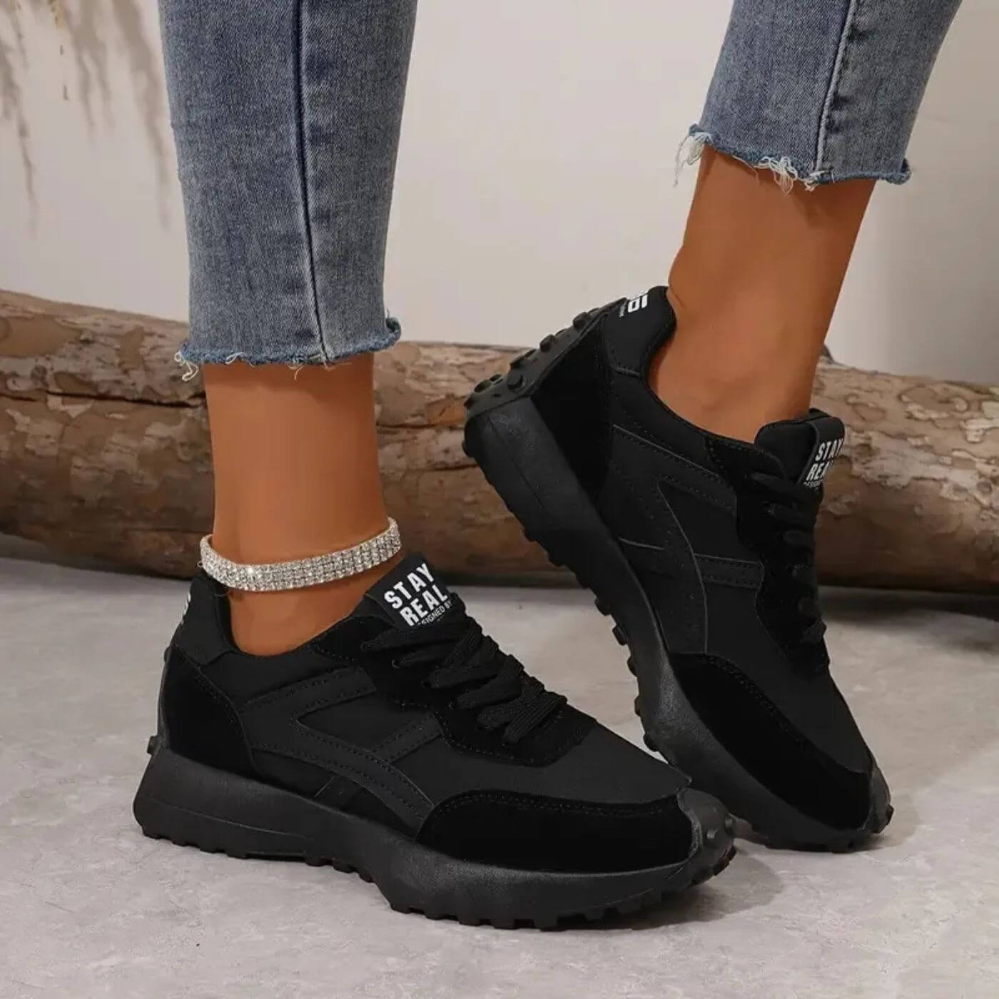 Orthopedic Panel Lace Up Sneakers