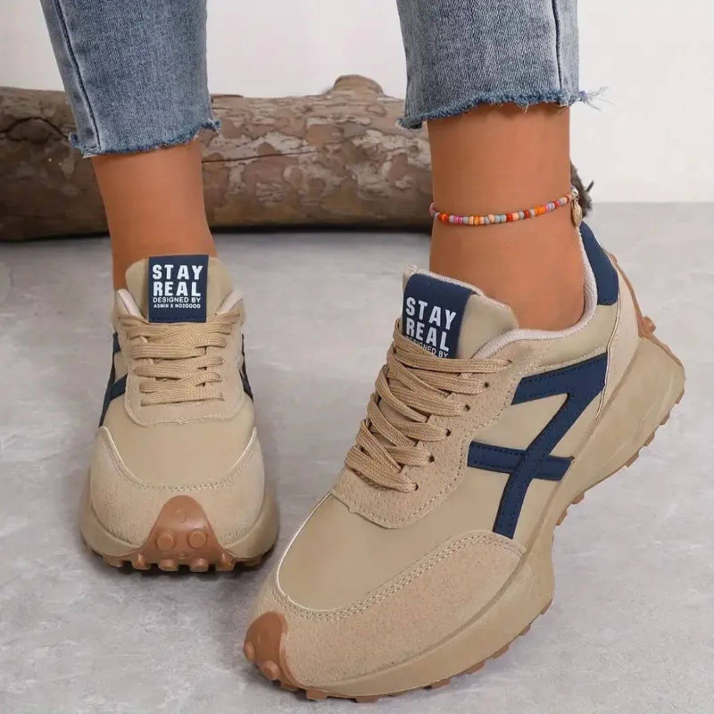 Orthopedic Panel Lace Up Sneakers