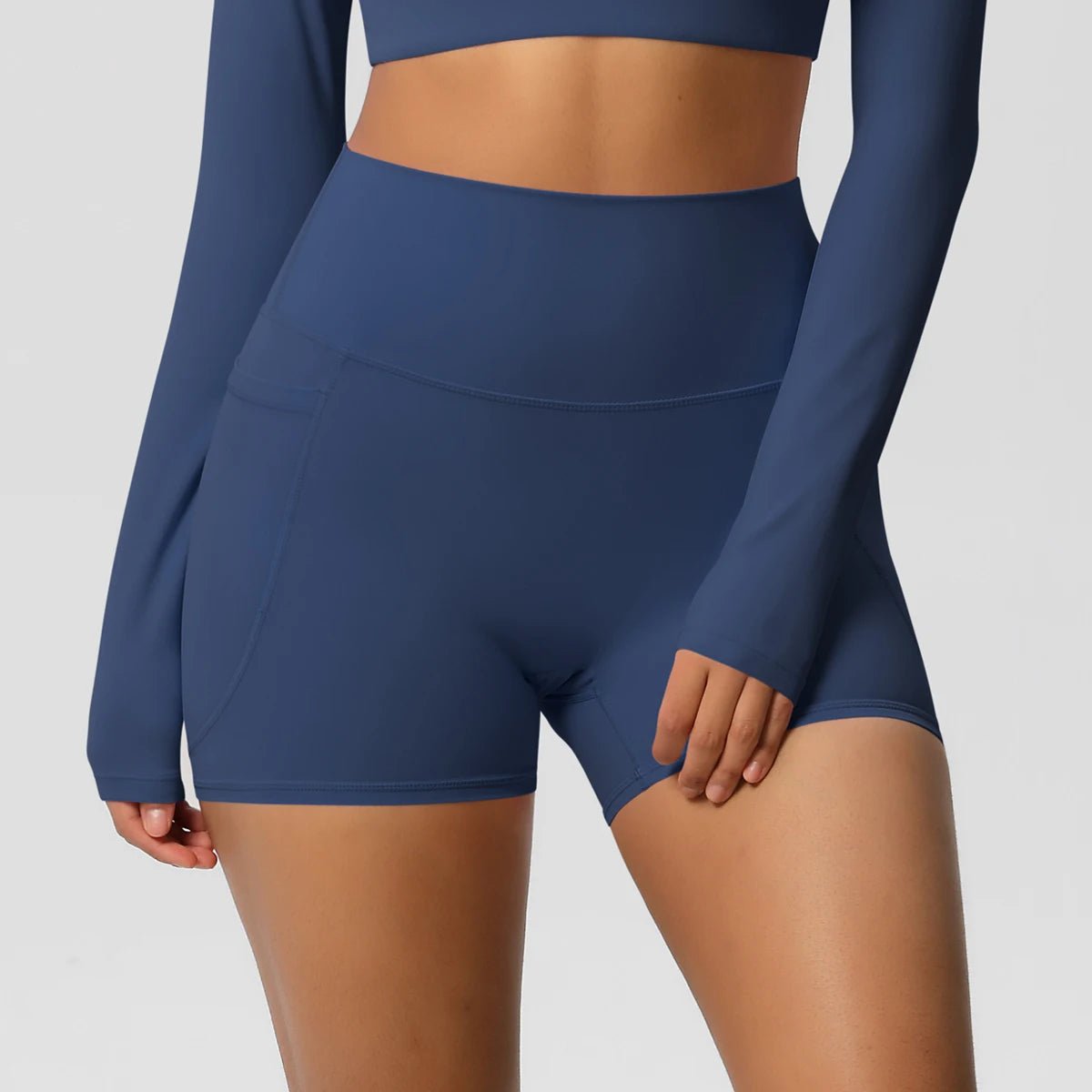High Waist Pocketed Yoga Shorts