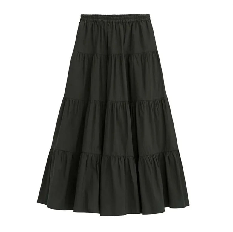 Soft Layered Flowy Maxi Skirt